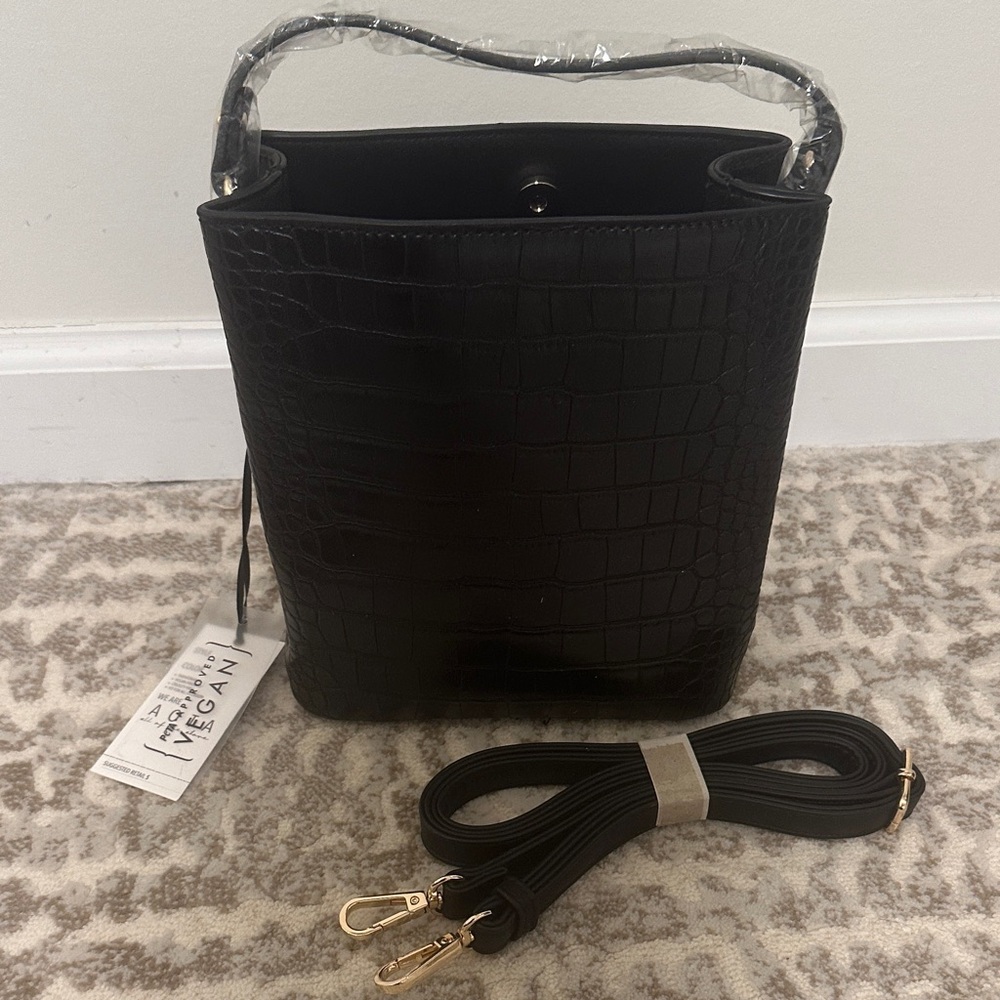 Elegant Black Vegan Shoulder Bag